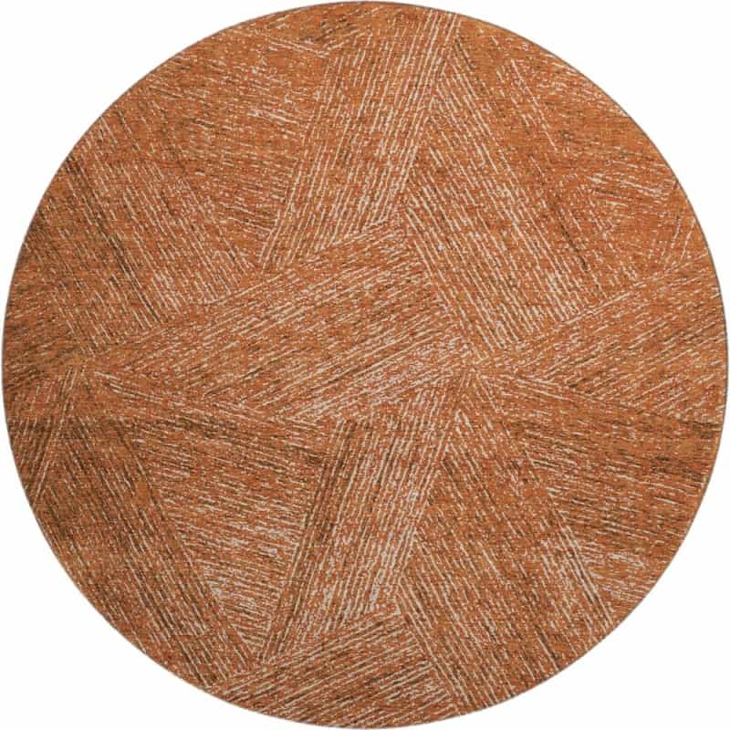 Premium Machine Washable Mayfield Amf991 Copper 8' X 8' Round Rug