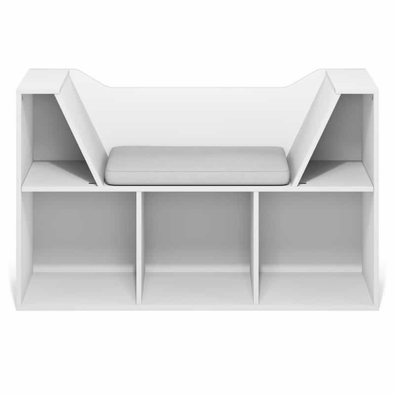 Lova Kids Book Shelf With Reading Nook, 5-Cube Bookshelf With Seat Cushion