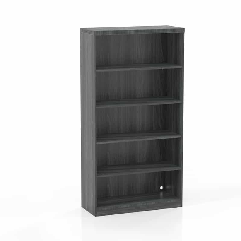 5 Shelf Bookcase (1 Fixed Shelf), Gray Steel