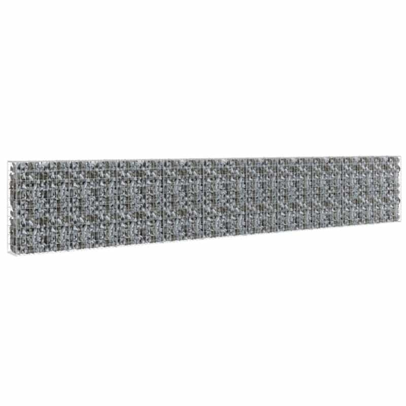 Gabion Wall With Covers Galvanized Steel 236"X11.8"X39.4"