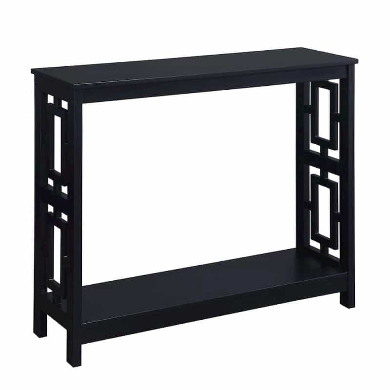 Town Square Console Table With Shelf, Black
