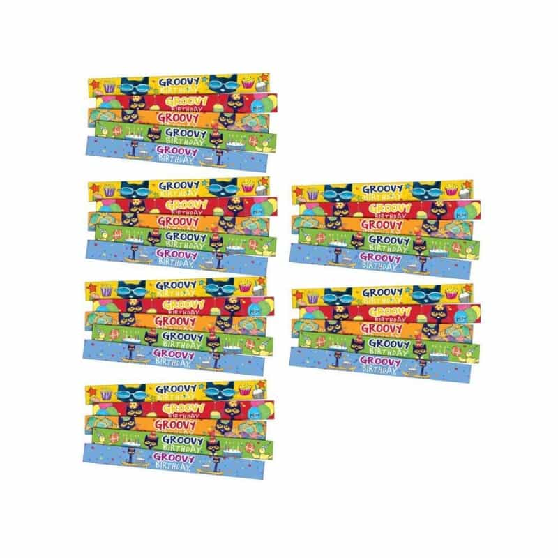 Pete The Cat Groovy Birthday Slap Bracelets, 10 Per Pack, 6 Packs
