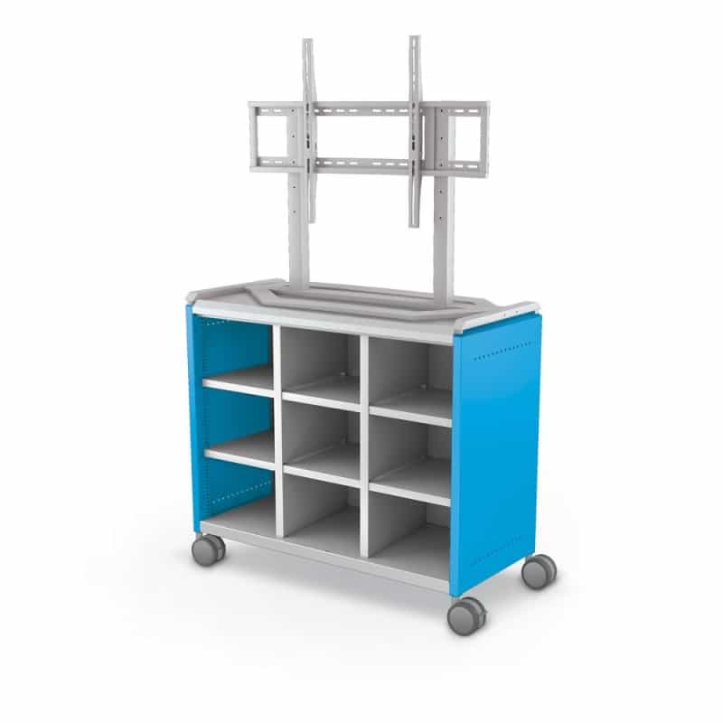 Compass Cabinet - Maxi H2 -Cubbies / Casters / Tv Mount- Blue