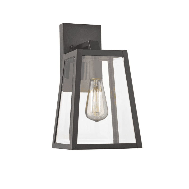 Leodegrance Transitional 1 Light Black Outdoor Wall Sconce 14" Height