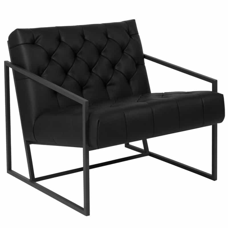Madison Black Leathersoft Tufted Lounge Chair