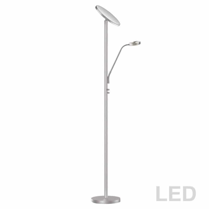 Mother & Son Floor Lamp, Satin Nickel Finish