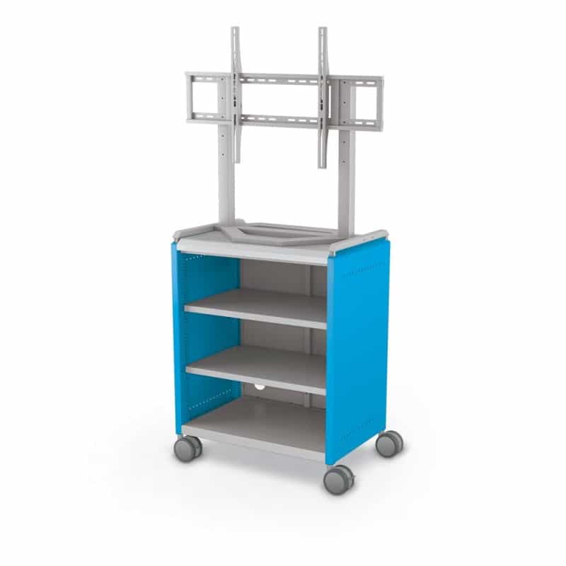 Compass Cabinet - Midi H2 -Shelves / Casters / Tv Mount -Blue