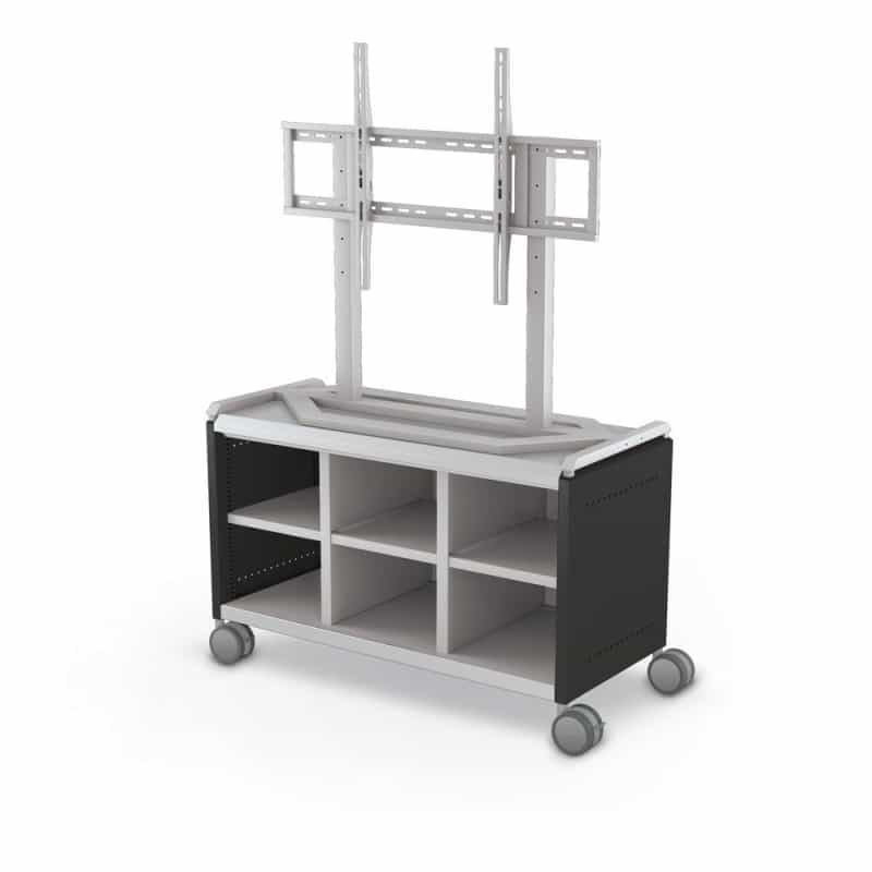 Compass Cabinet - Maxi H1 -Cubbies / Casters / Tv Mount- Black