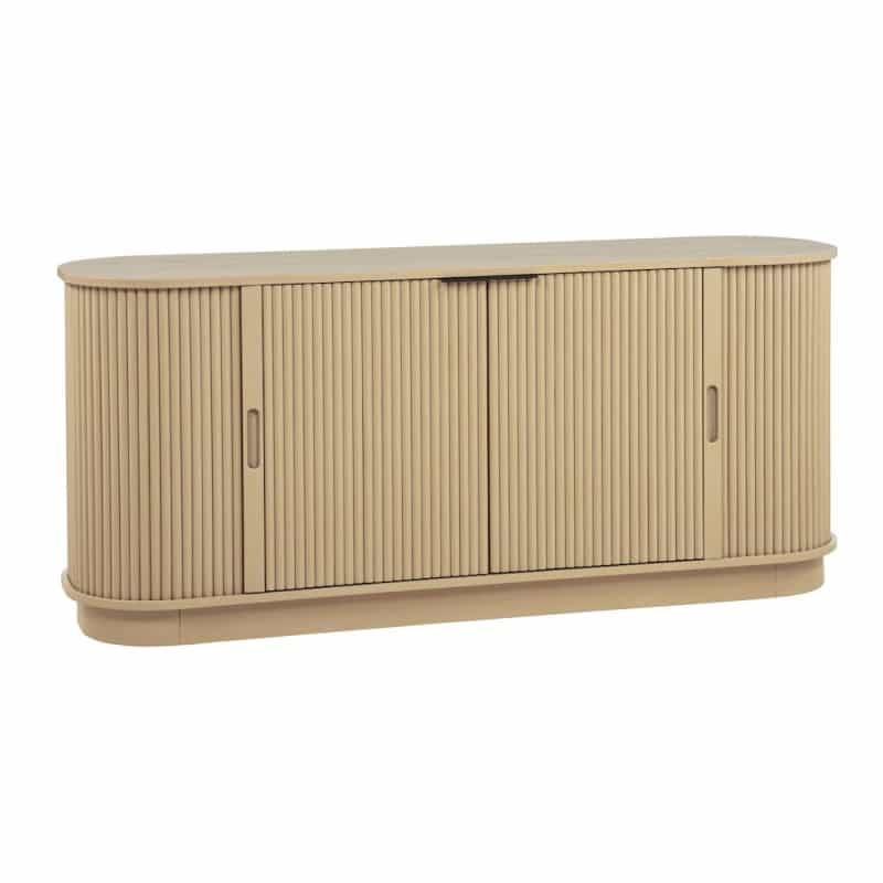 Halcrest 62" Mid-Century Fluted Sideboard Buffet With Rounded Oval Design