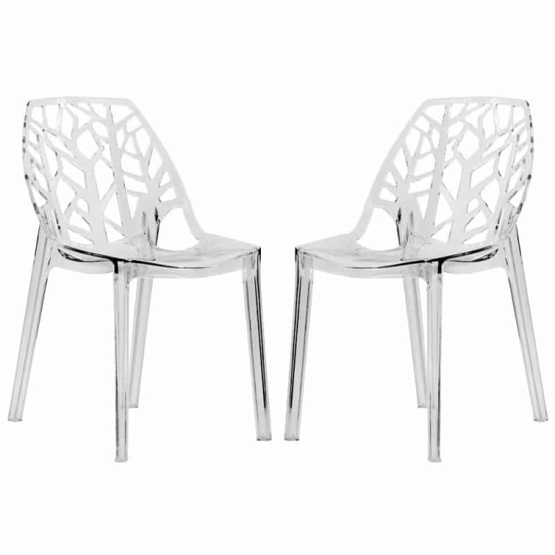 Cornelia Modern Spring Cut-Out Tree Design Stackable Dining Chair