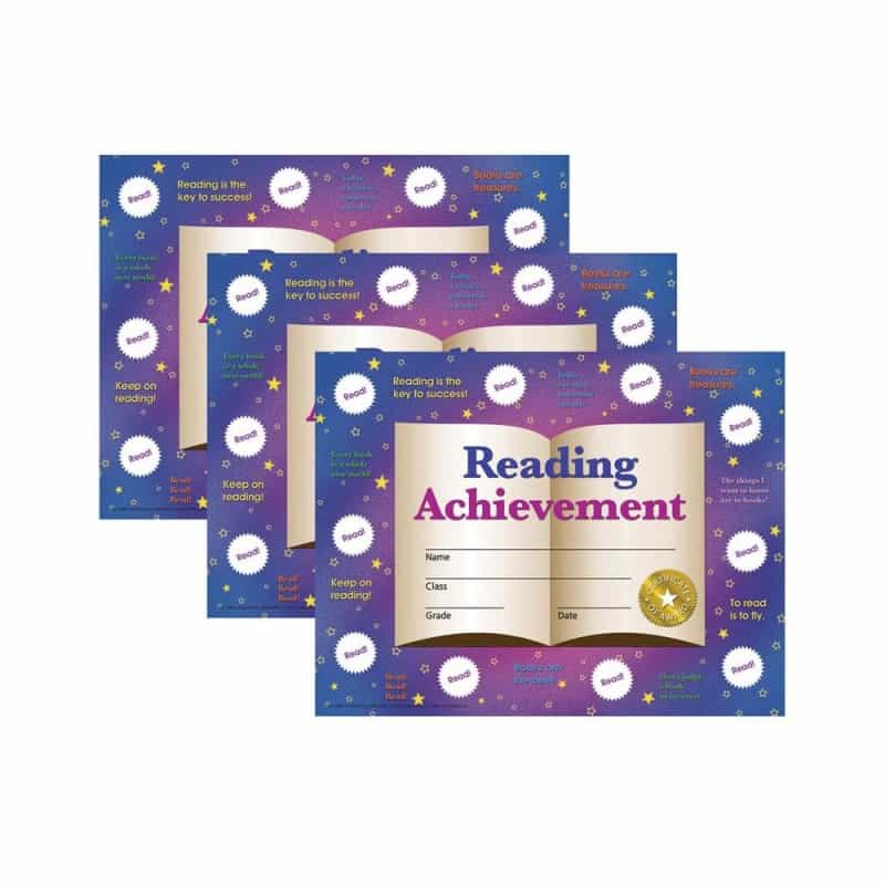Achievement Certificates And Reward Seals, 30 Certificates Per Pack, 3 Packs