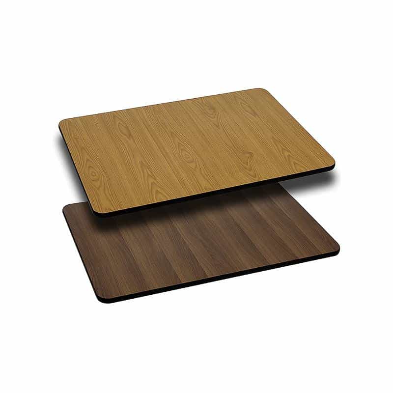 24'' X 30'' Rectangular Table Top With Natural Or Walnut Reversible Laminate Top