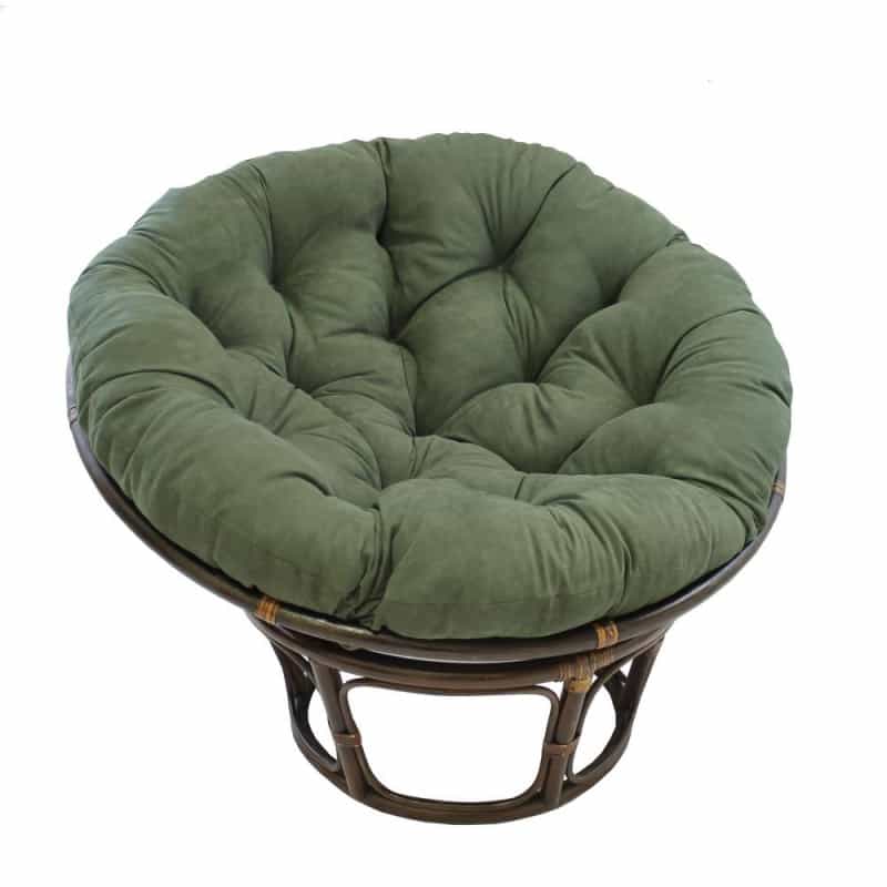 Rattan 42-Inch Papasan Chair With Micro Suede Cushion