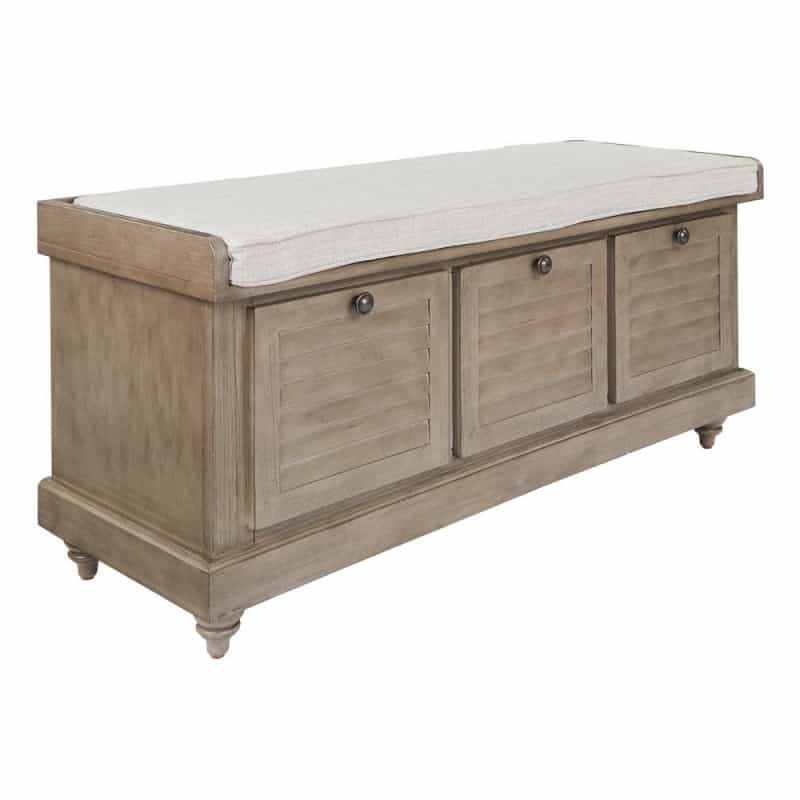 Dover Storage Bench In Antique Grey Asm, Dov-Ag