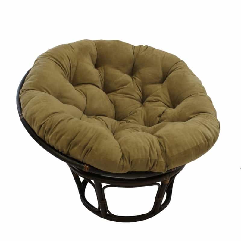 Rattan 42-Inch Papasan Chair With Micro Suede Cushion