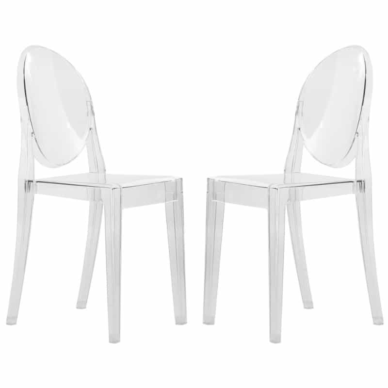 Marion Transparent Acrylic Modern Chair, Set Of 2