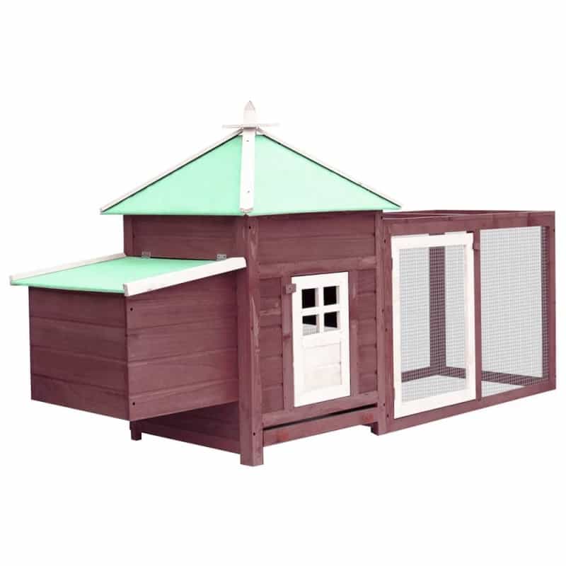 Chicken Coop Mocha Solid Firwood, Plywood, Galvanized Steel Large