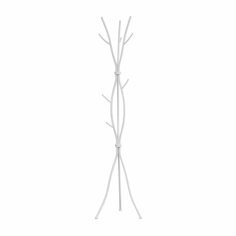 Coat Rack, Hall Tree, Free Standing, 11 Hooks, Entryway, 74H, Bedroom, White