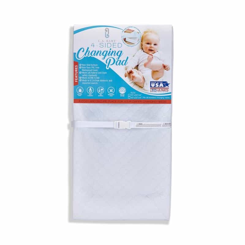 4-Sided Waterproof Diaper Changing Pad, 32" With Easy To Clean Cover