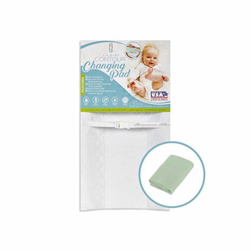 [Combo Pack] Contoured Waterproof Diaper Changing Pad, 32" With Bonus Washable Mint Terry Cover