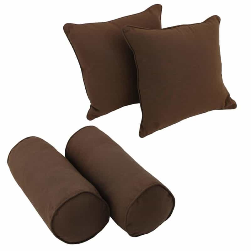 Double-Corded Solid Twill Throw Pillows With Inserts (Set Of 4) Chocolate
