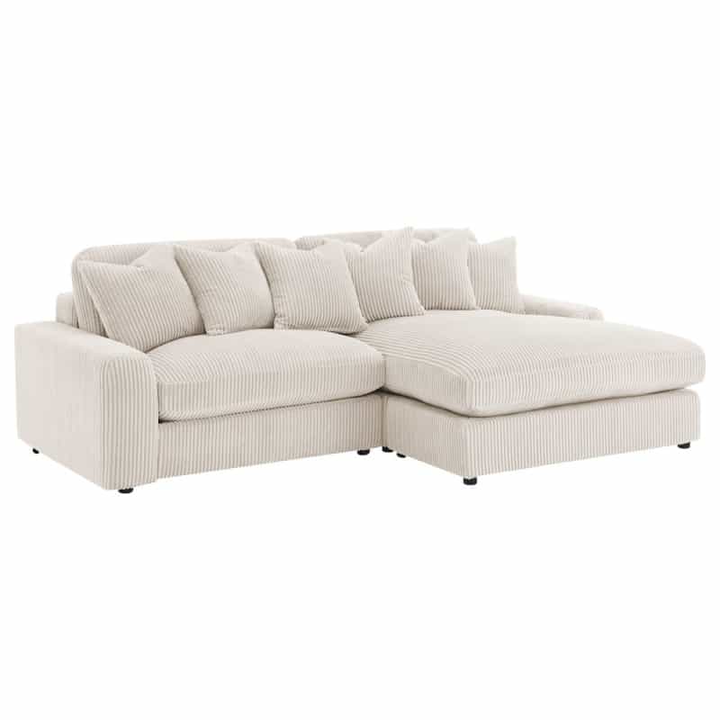 Blaine Upholstered Reversible Chaise Sectional Sofa Sand