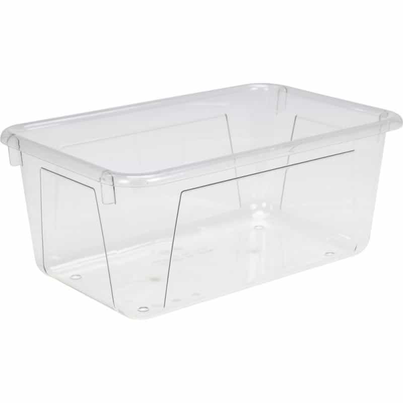 Storex Crystal Clear Cubby Bin - 5.18" Height X 7.80" Width X 12.09" Length - Clear - 5 / Carton