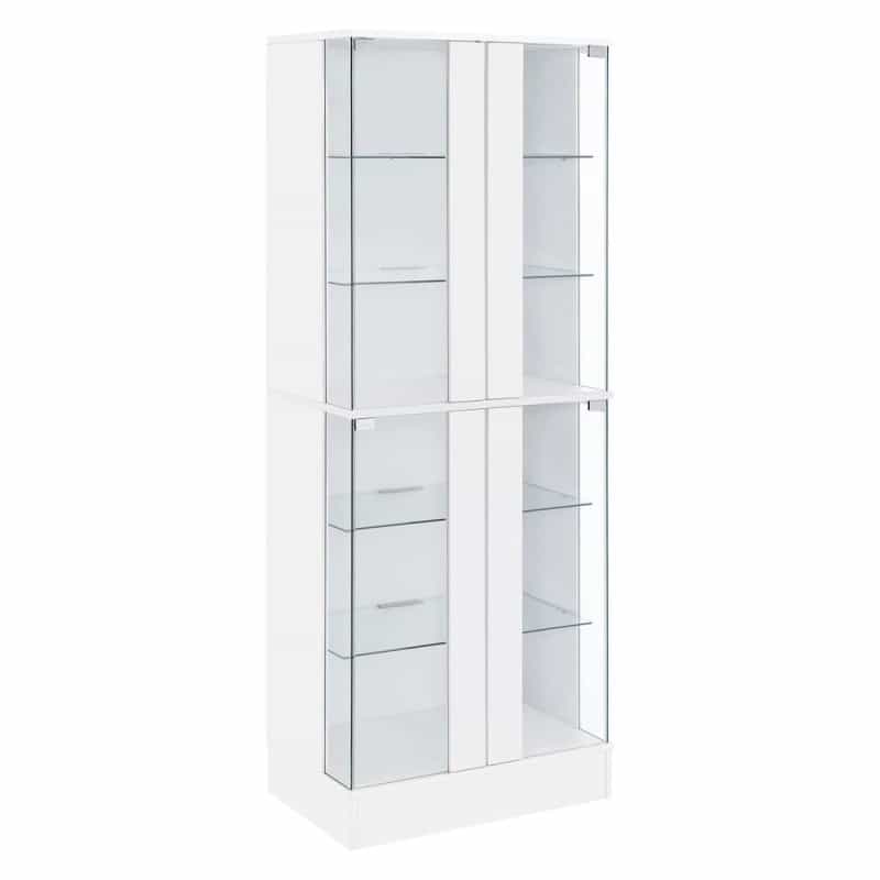 Cabra 4-Door Led Curio Display Cabinet White High Gloss