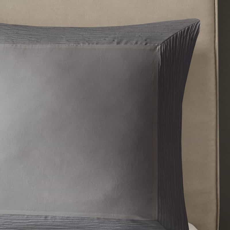 Hanae Cotton Blend Yarn Dyed Euro Sham, Grey Color