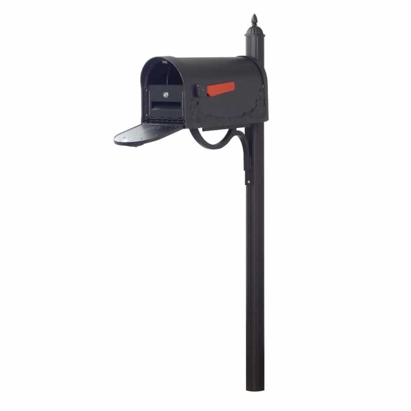 Floral Curbside Mailbox With Locking Insert And Richland Mailbox Post