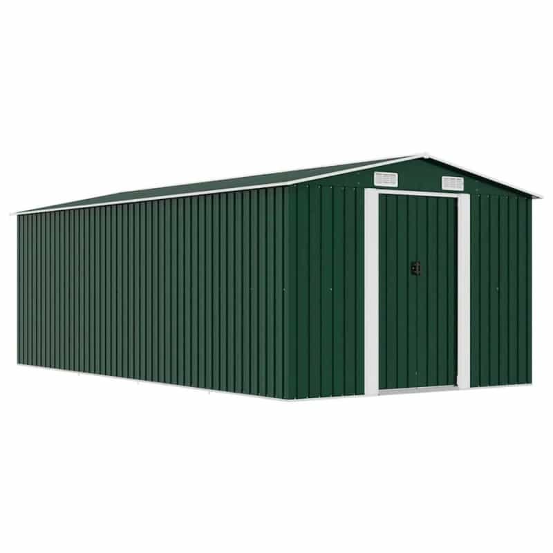 Vidaxl Garden Shed 101.2" X 192.5" X 71.3" Metal Green