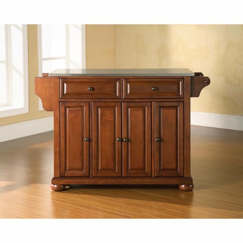 Alexandria Stainless Steel Top Full Size Kitchen Island/Cart