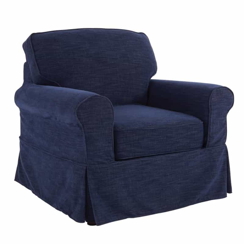 Chair With Navy Slip Cover