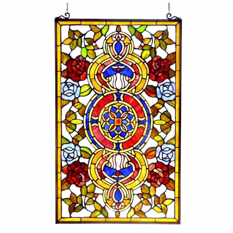 Eureka Sonaratiffany-Glass Victorian Window Panel 20X32