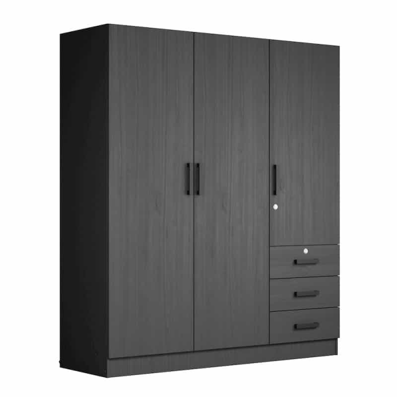 Jumbo 61" Wide Large Wardrobe Closet 3 Doors And 3 Drawers Lots Of Storage