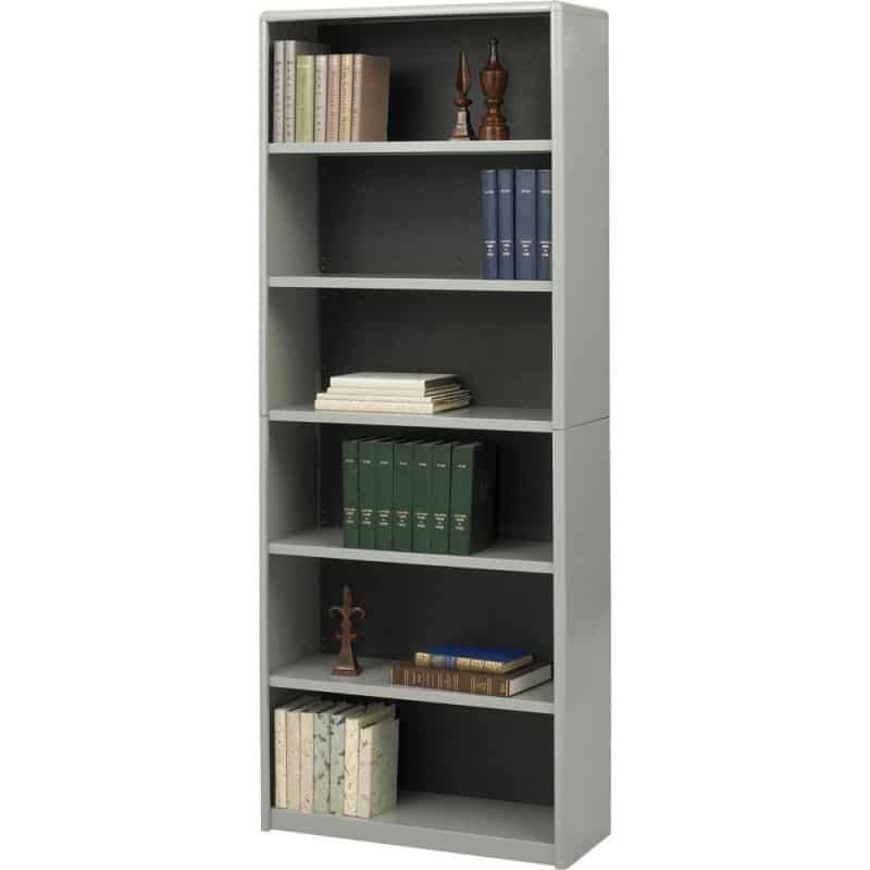 Safco Value Mate Bookcase - 31.8" Width X 13.5" Depth X 80" Height - 6 X Shelf(Ves) - Gray - Steel, Fiberboard, Plastic - Assembly Required