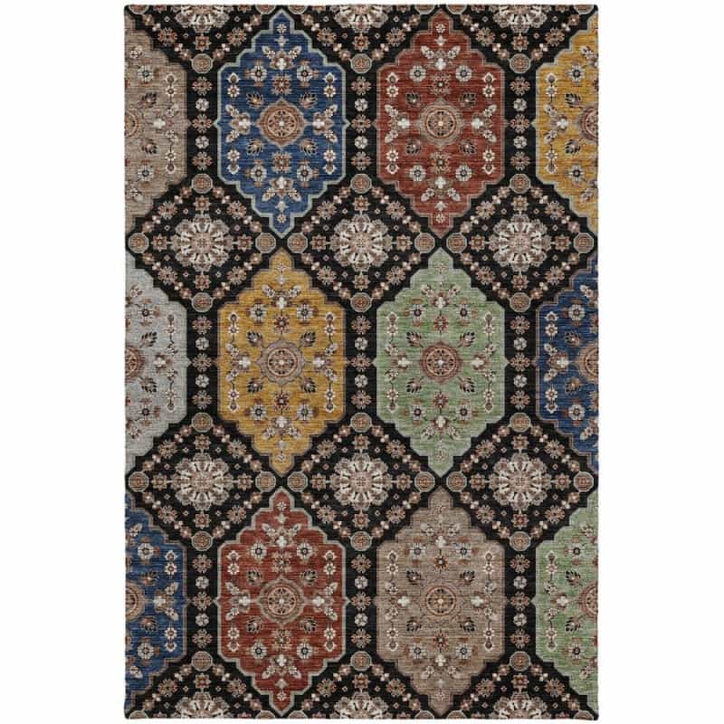 Indoor/Outdoor Silk Road Black 6'6" X 9'6" Rug
