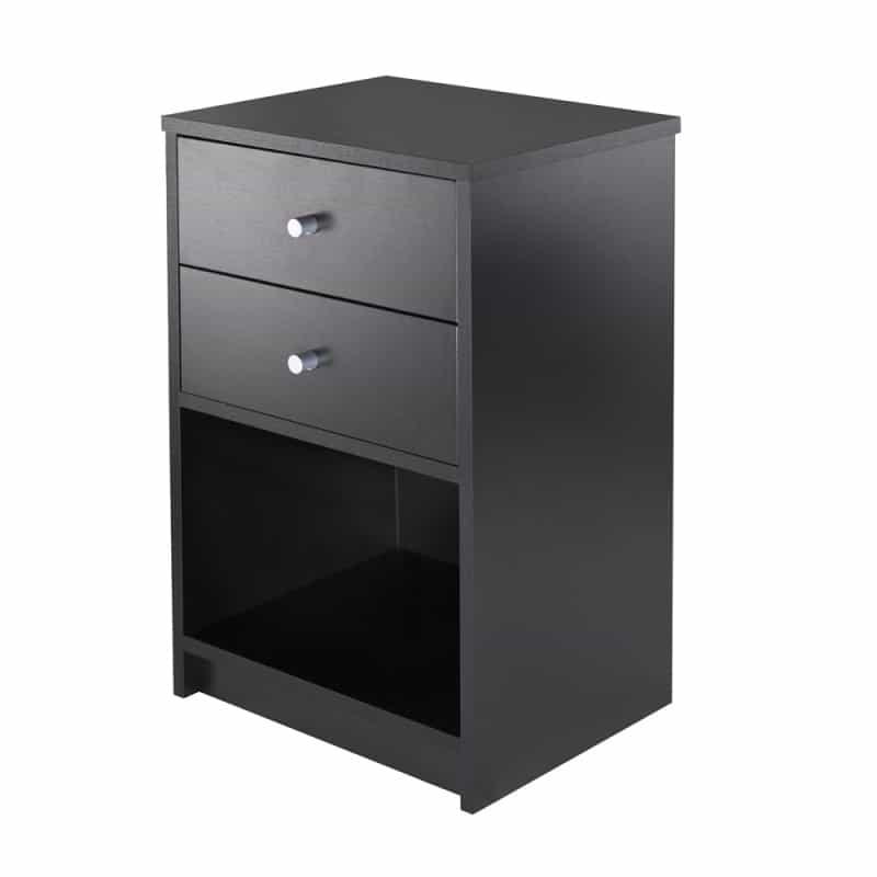 Ava Accent Table With 2 Drawers In Black Finish