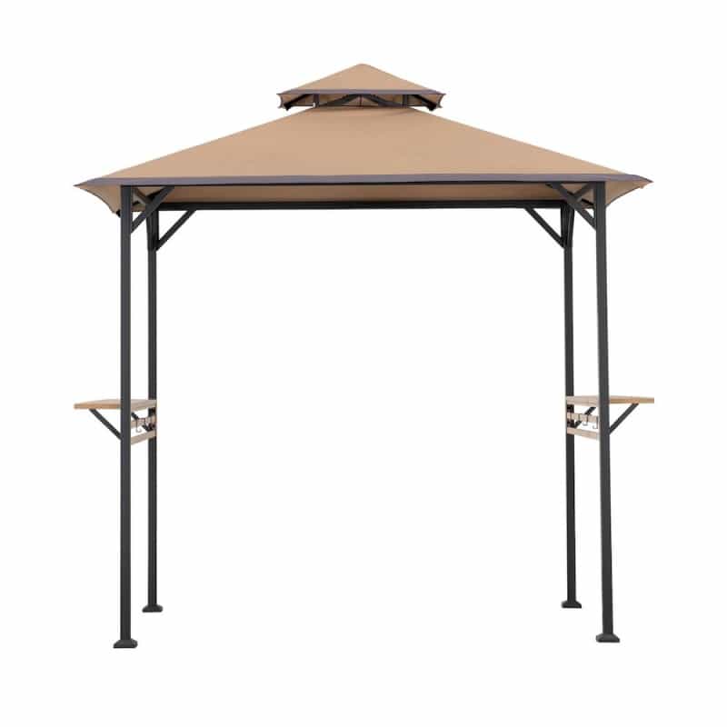 8X5 Ft Arbrook Black Steel 2-Tier Soft Top Grill Gazebo
