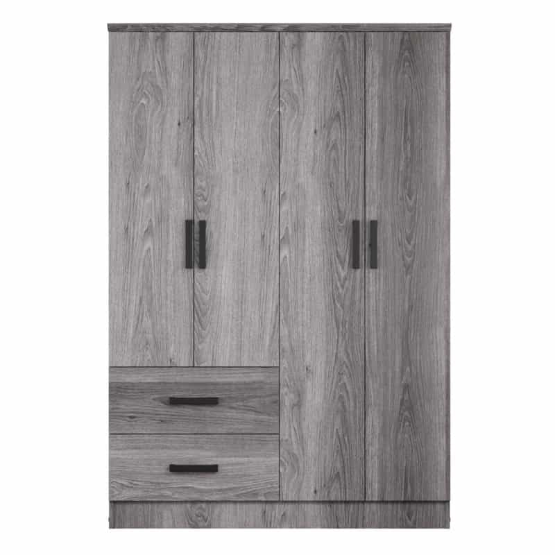 Better Home Products Luna Modern Wood 4 Doors 2 Drawers Armoire In Gray