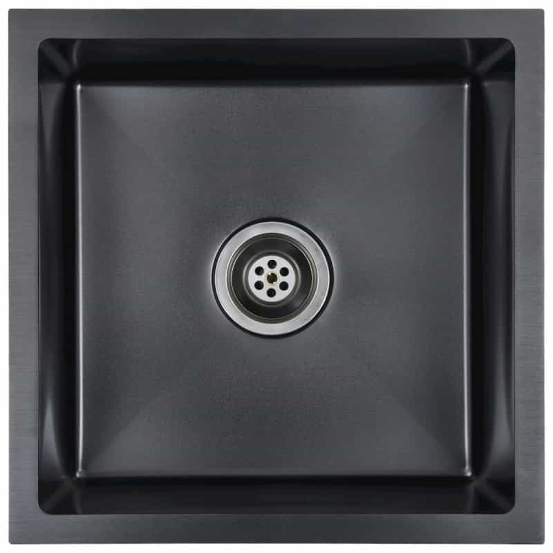 Vidaxl Handmade Kitchen Sink With Strainer Black Stainless Steel, 145083
