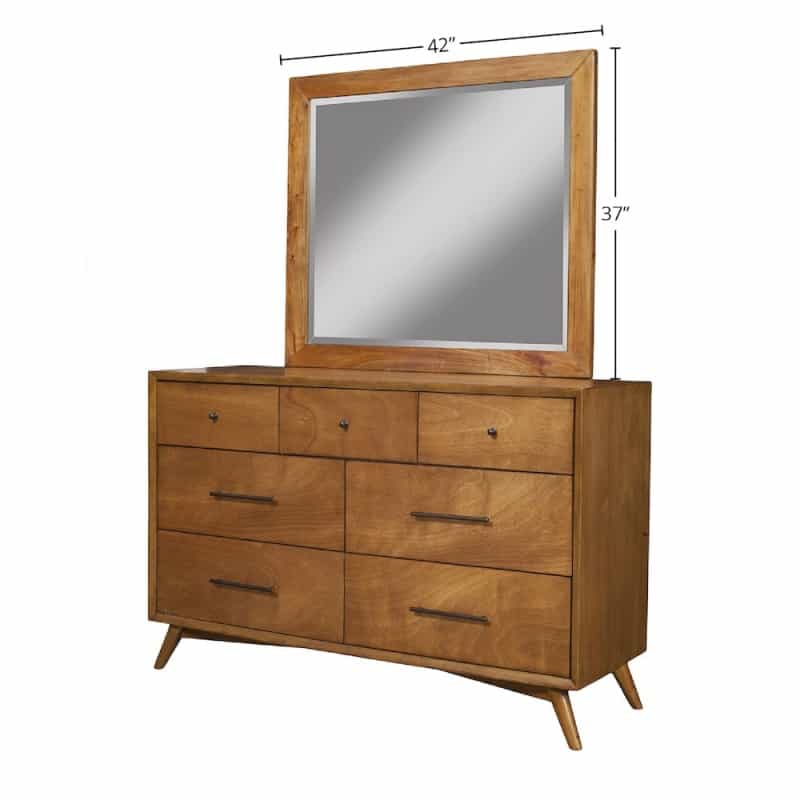 Flynn Mid Century Modern Mirror, Acorn