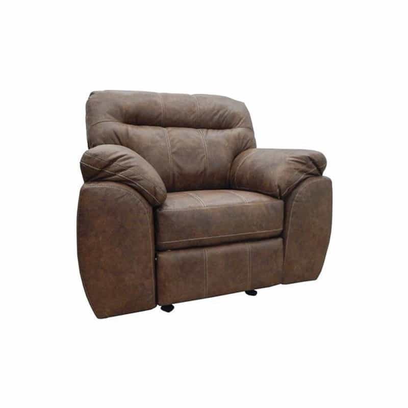 Rocker Recliner Chair In Brown Faux Leather