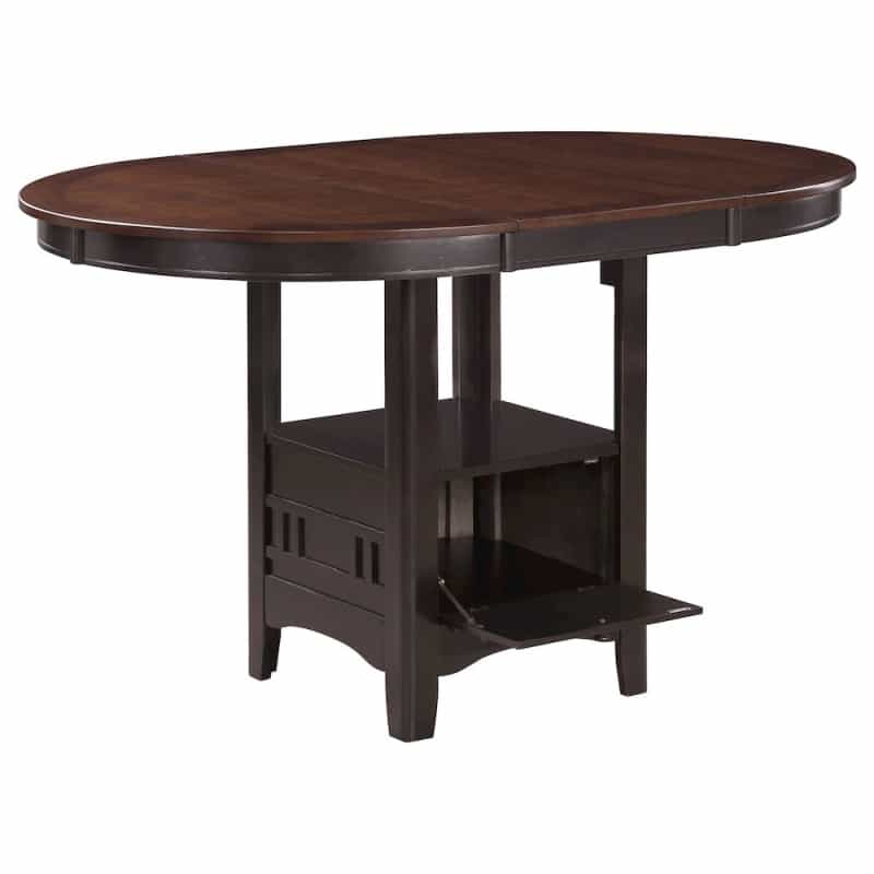 Lavon Oval 60-Inch Extension Counter Dining Table Chestnut