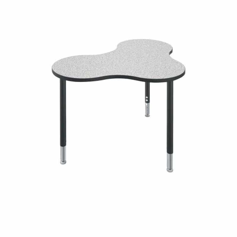 Student Desk - Medium Cloud - Gray Nebulatop Surface And Black Edgeband - Black Horseshoe Legs - No Bookbox
