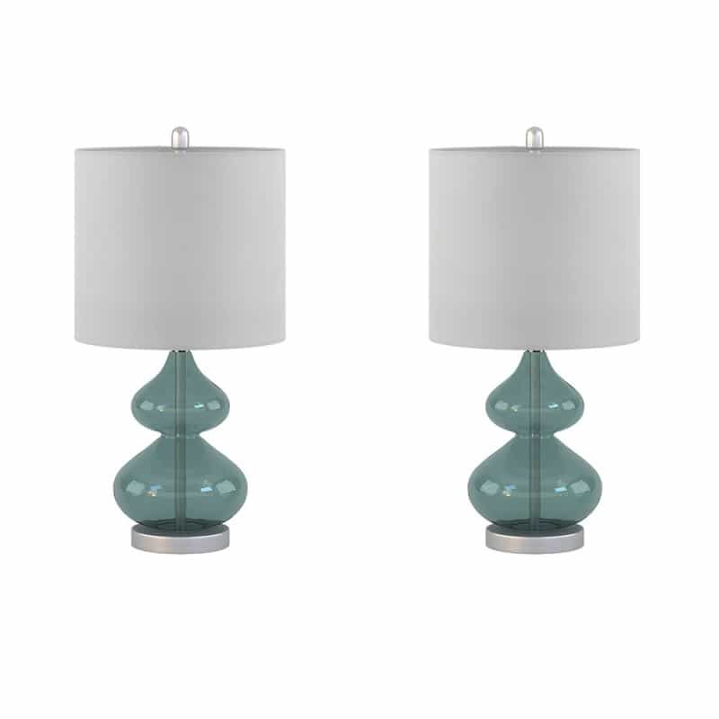 Curved Glass Table Lamp, Set Of 2