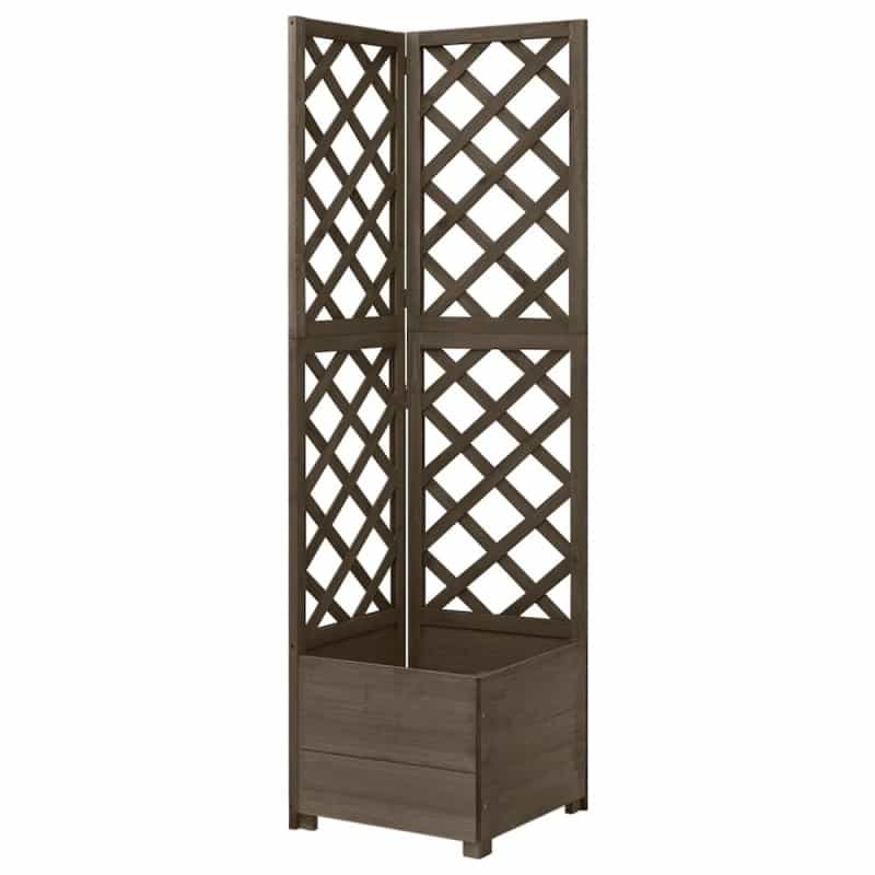 Planter Grey Solid Fir Wood 59.1 In Tall Planters Planter