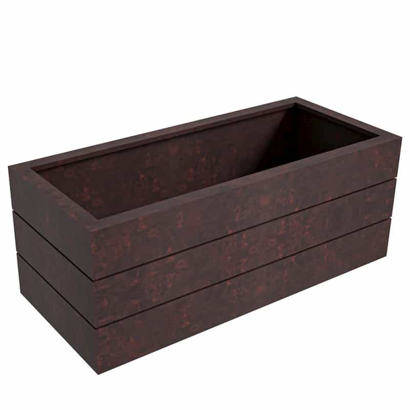 Oasis Series Rectangle Poly Stone Planter In Brown 15.7" X 13.8" 35.8 Long
