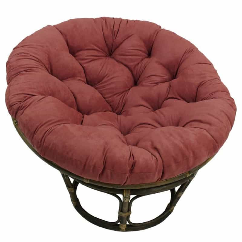 Rattan 42-Inch Papasan Chair With Micro Suede Cushion