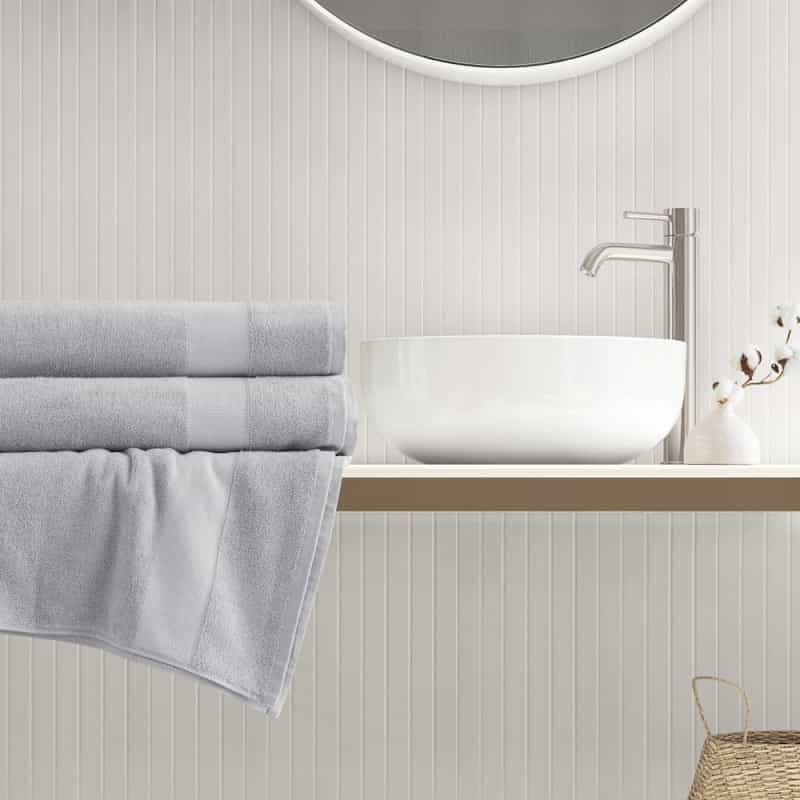500Gsm Plush 2Pc Xl Towel Set, Light Grey Color